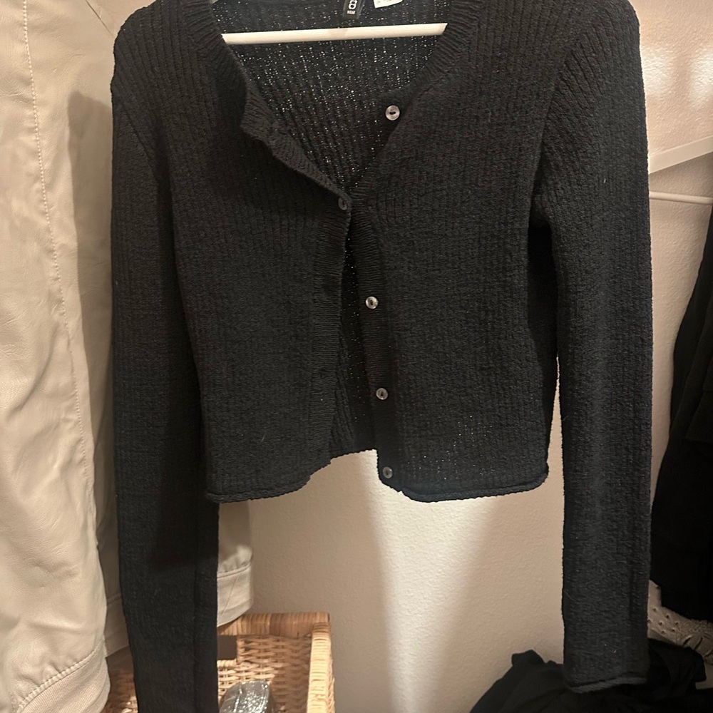 H&M Black Ribbed Cardigan